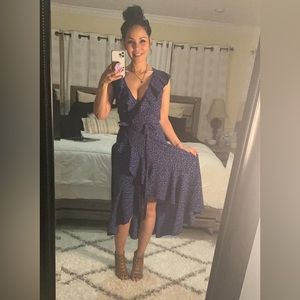 Navy blue color with small flowers